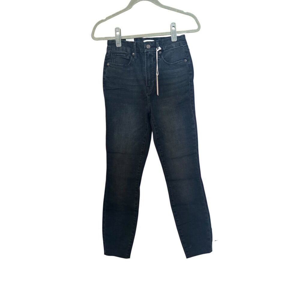 NWT Good American Good Waist Crop Skinny Jeans Dark Wash Size 4 / 27 Womens